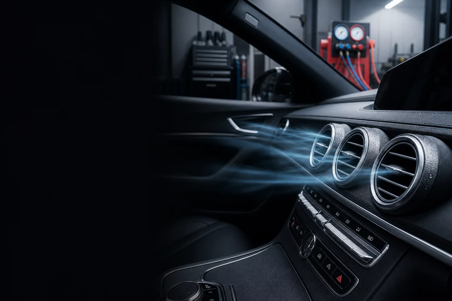 Interior de automóvil con climatización, proyecto de Aires Acondicionados Los Indios